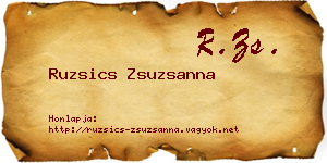 Ruzsics Zsuzsanna névjegykártya